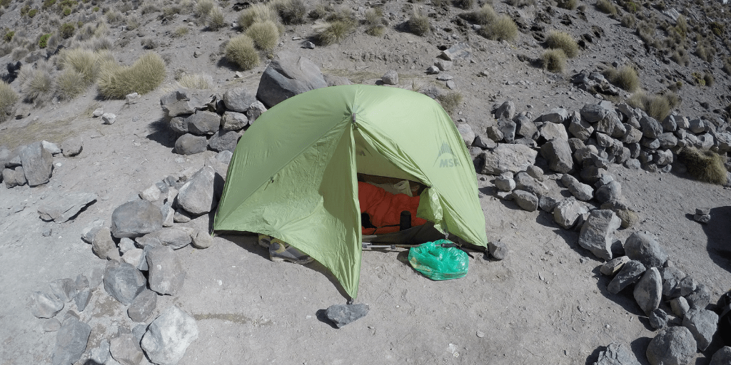 Sprzęt Sajama – mój namiot w base camp